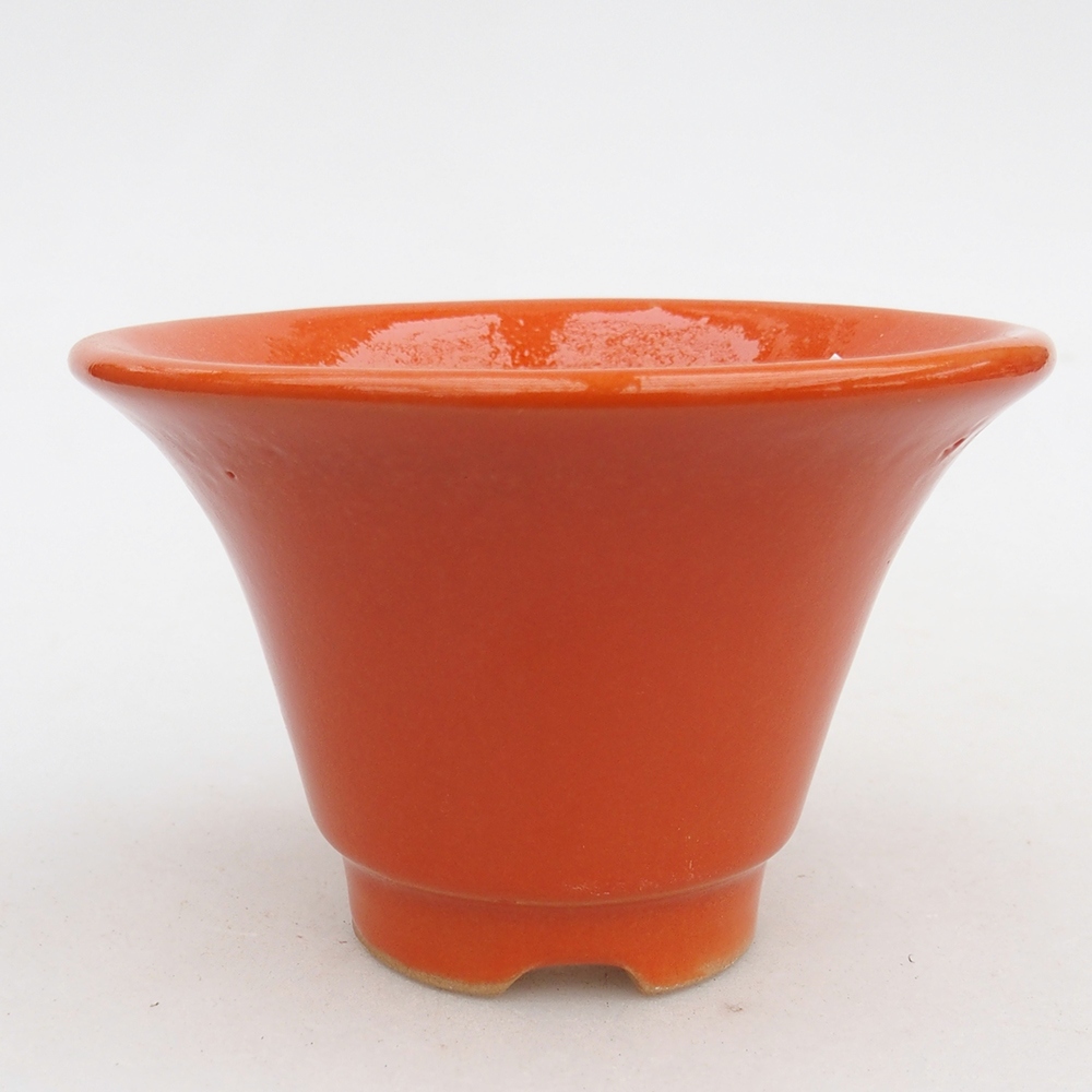 Ceramic bonsai bowl 10,5 x 10,5 x 7 cm, orange
