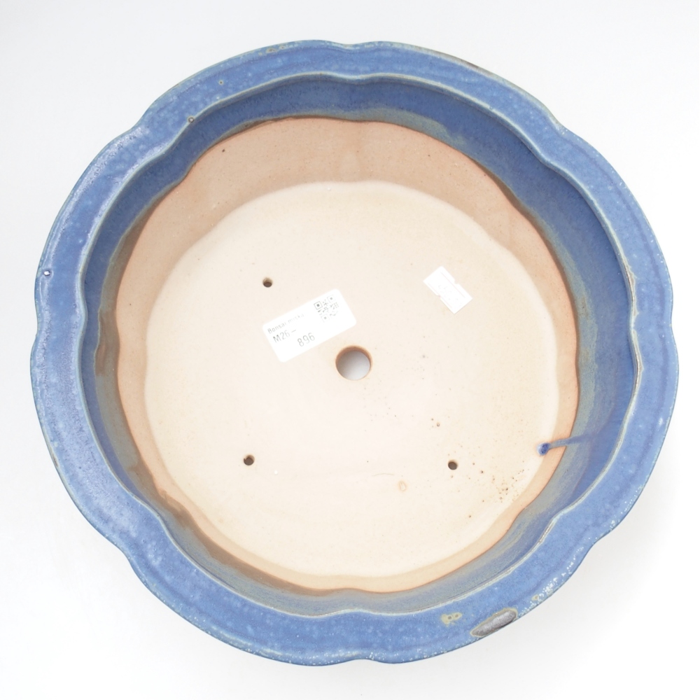 Ceramic bonsai bowl 26,5 x 26,5 x 8 cm, colour blue