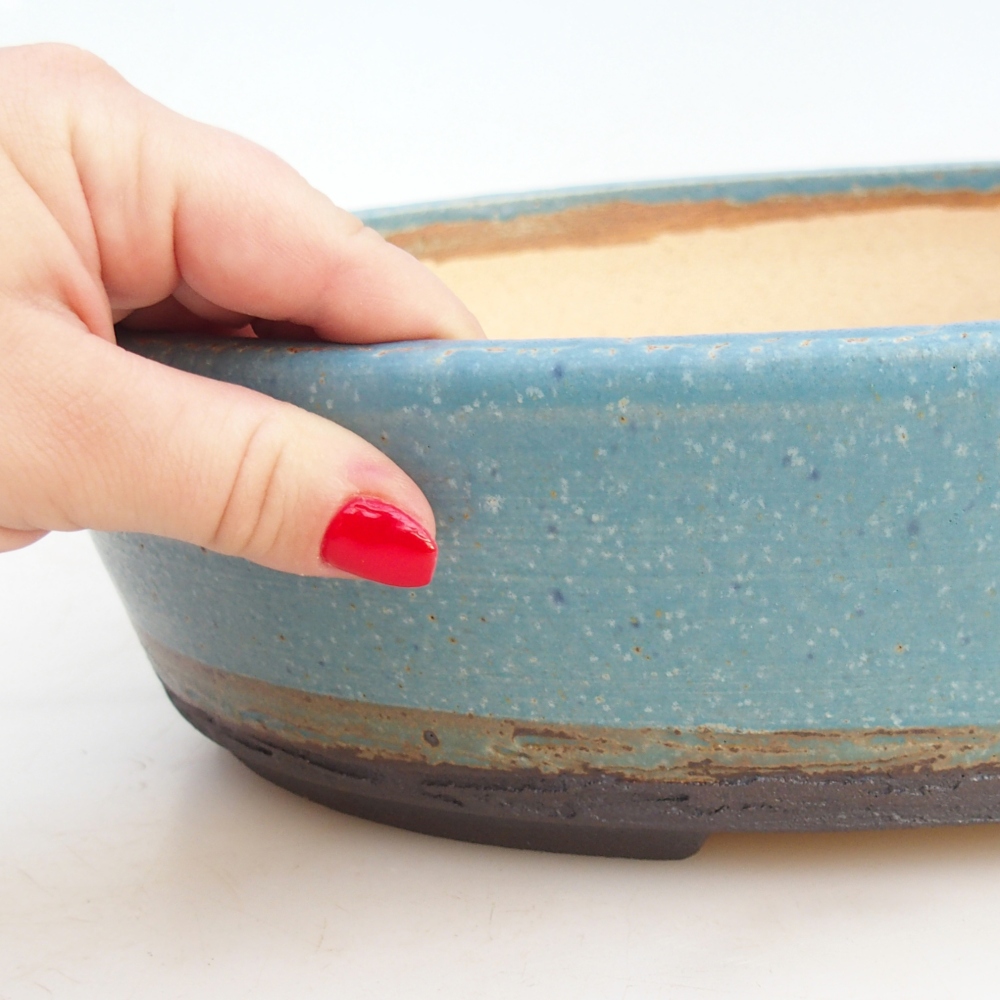 Bonsai bowl 32,5 x 26 x 8,5 cm , colour blue