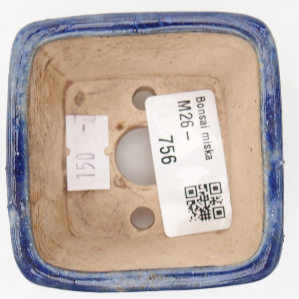 Ceramic bonsai bowl 6 x 6 x 4,5 cm, colour blue