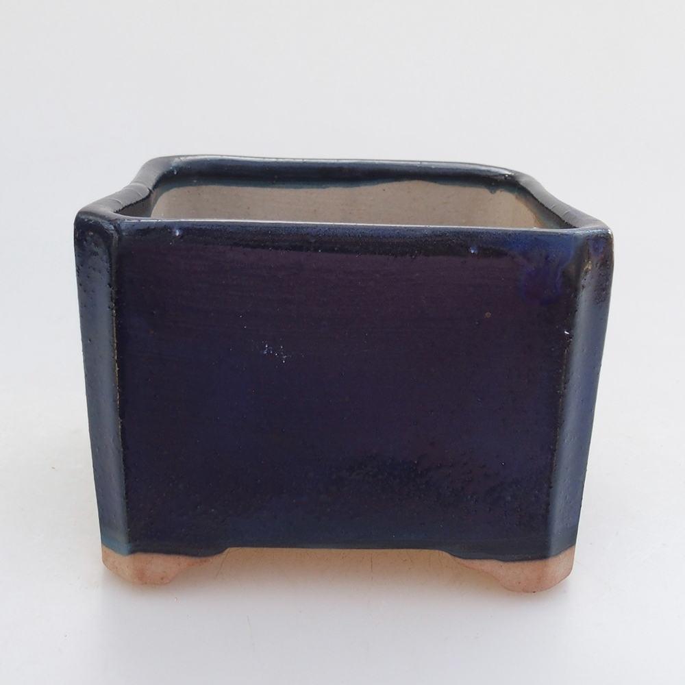 Ceramic bonsai bowl 9 x 9 x 7 cm, colour blue