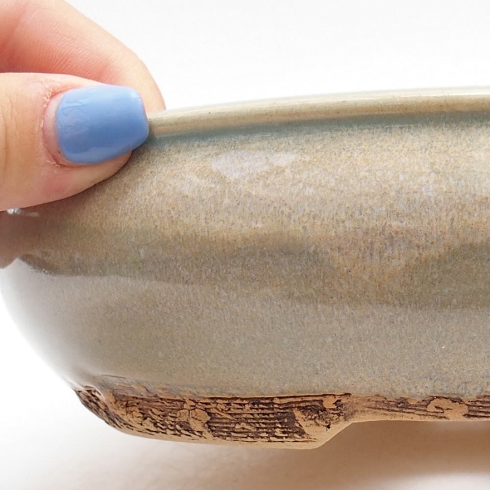 Ceramic bonsai pot 18 x 18 x 5.5 cm, green
