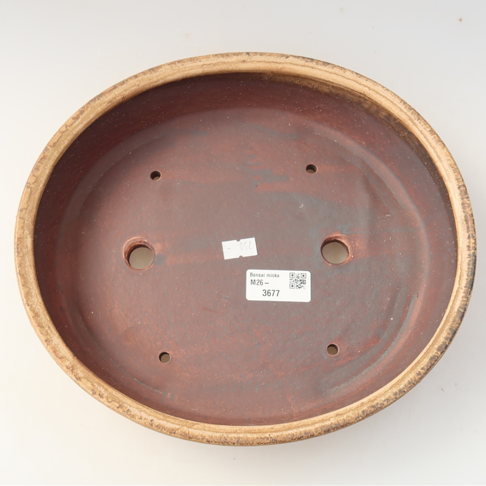 Ceramic bonsai bowl 27 x 24 x 6 cm, colour beige