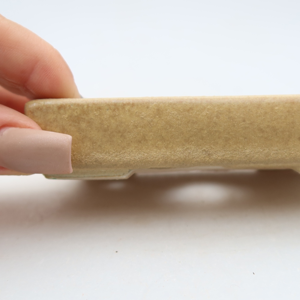 Ceramic bonsai pot, 10 x 7 x 2 cm, beige