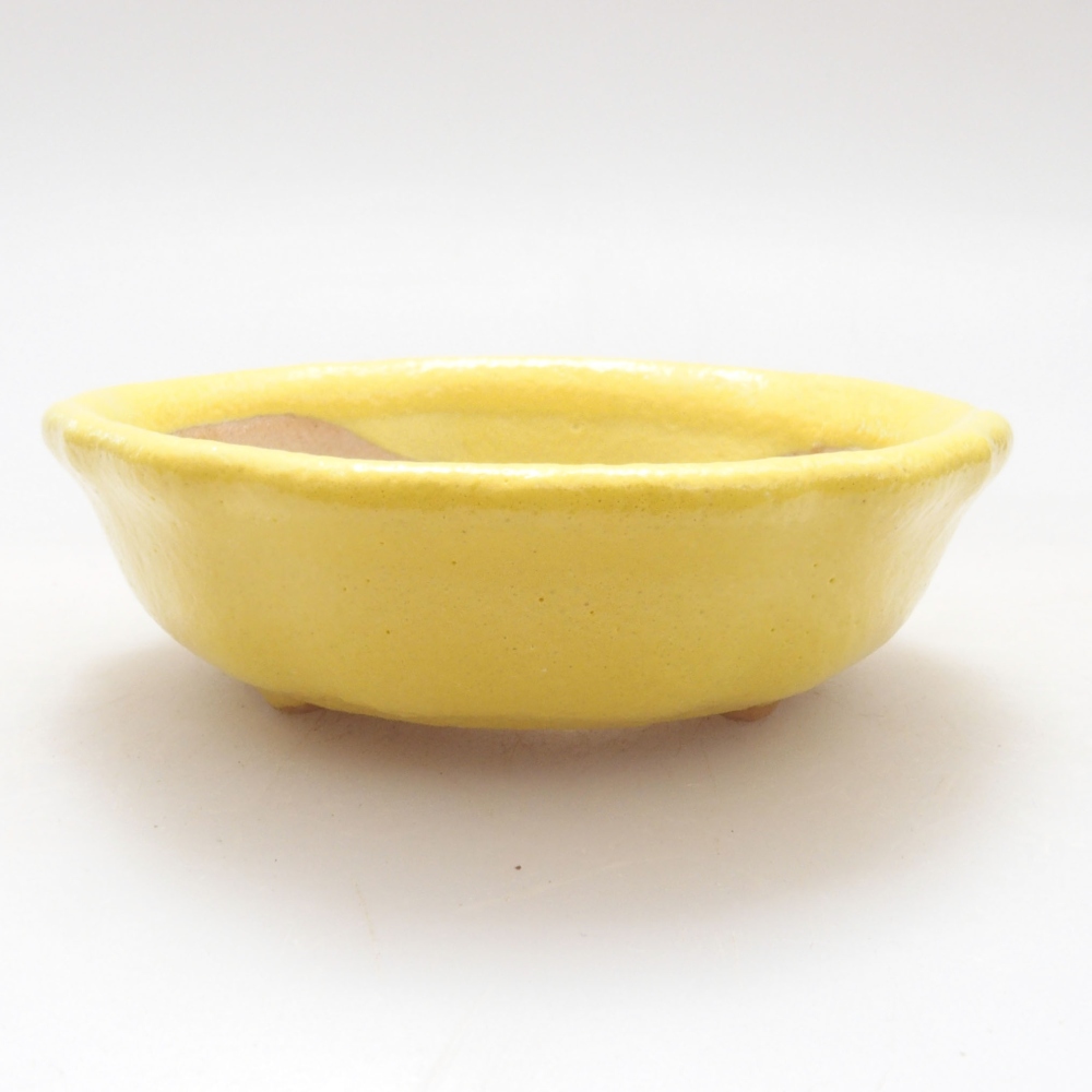 Ceramic bonsai bowl 7 x 7 x 2 cm, yellow