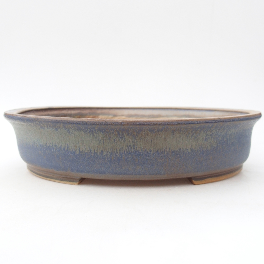 Ceramic bonsai bowl 26 x 23,5 x 5,5 cm, colour blue