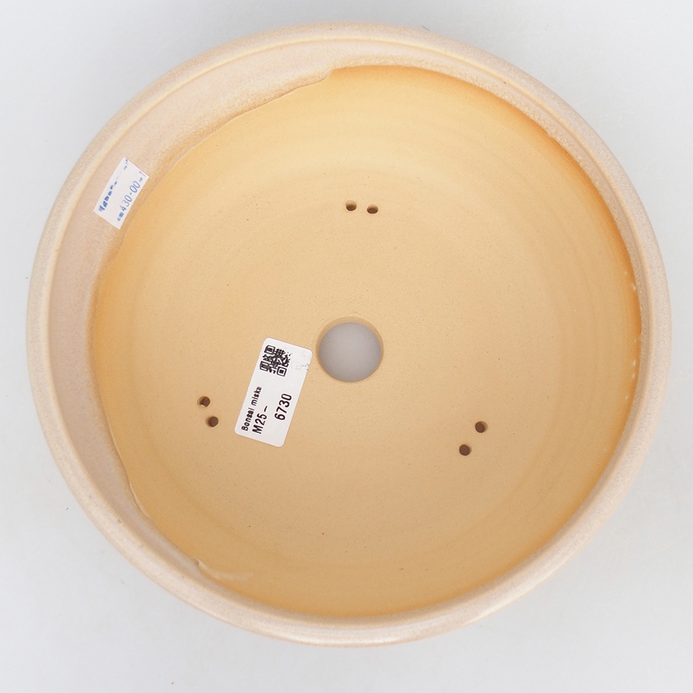 Ceramic bonsai bowl 22 x 22 x 7,5 cm, colour beige
