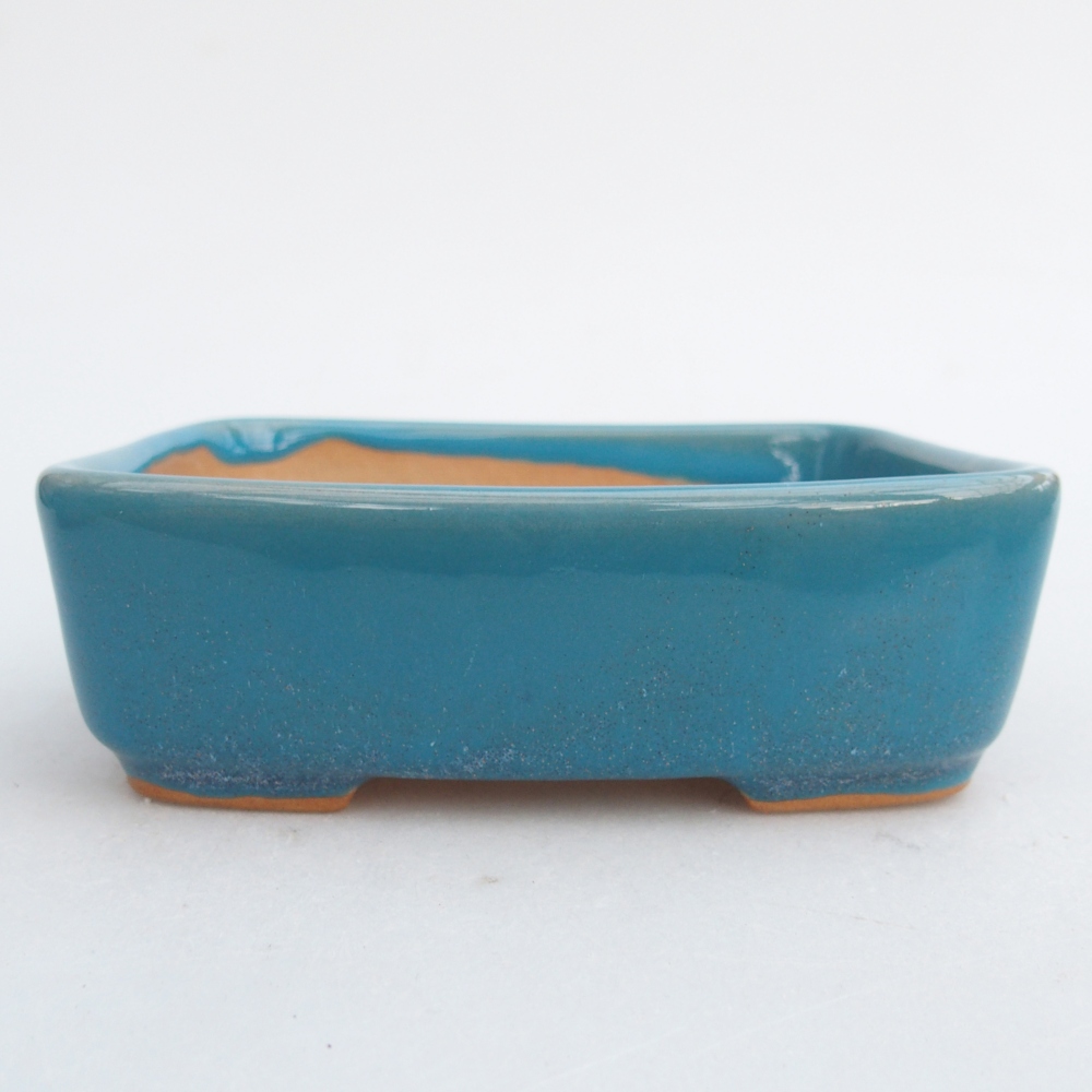 Ceramic bonsai bowl 12 x 10 x 4 cm, colour blue