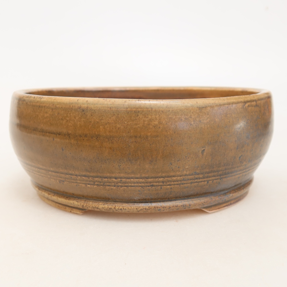Ceramic bonsai pot, 16 x 16 x 6 cm, brown