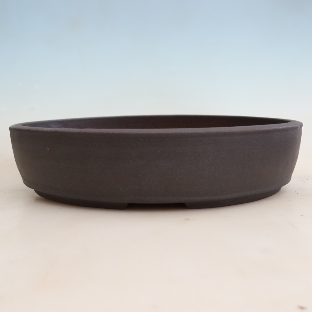 Ceramic bonsai pot, 37.5 x 30.5 x 8 cm, brown