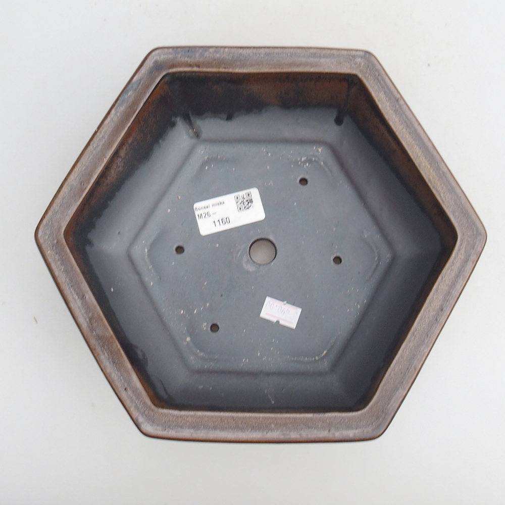 Ceramic bonsai bowl 23 x 21 x 7,5 cm, brown