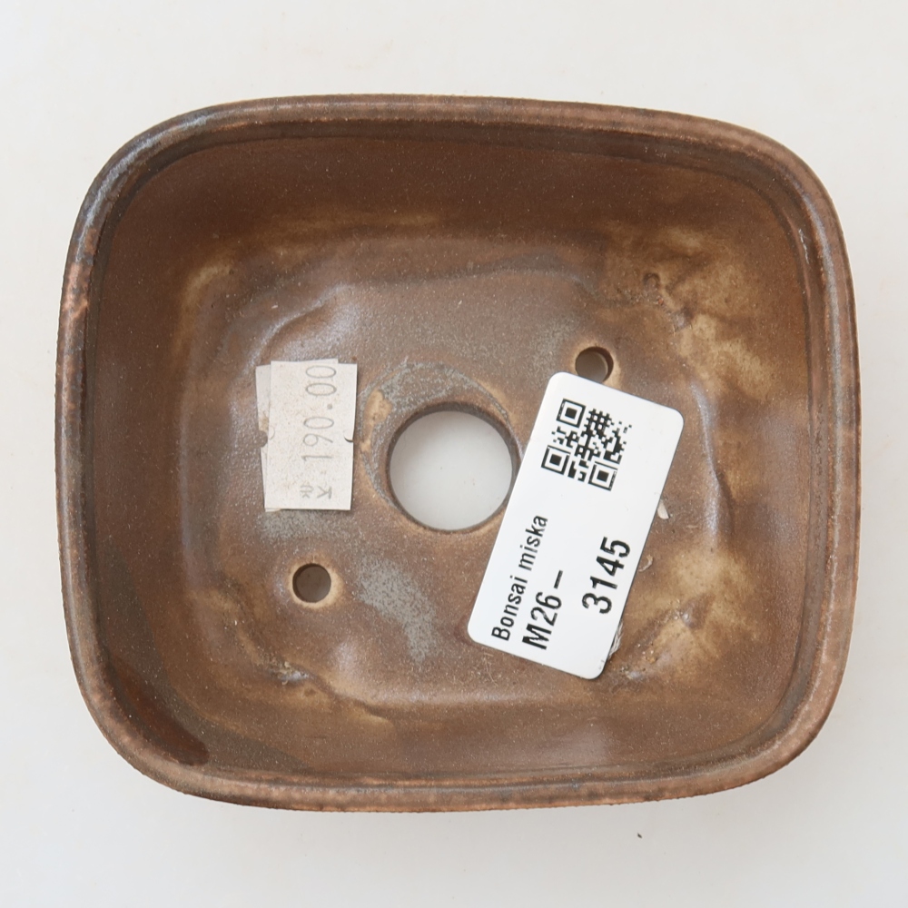 Ceramic bonsai pot, 10 x 8.5 x 4 cm, pink