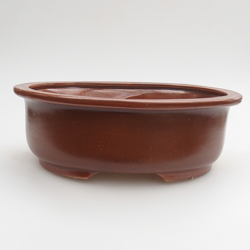 Ceramic bonsai bowl 23 x 19 x 7 cm, brown