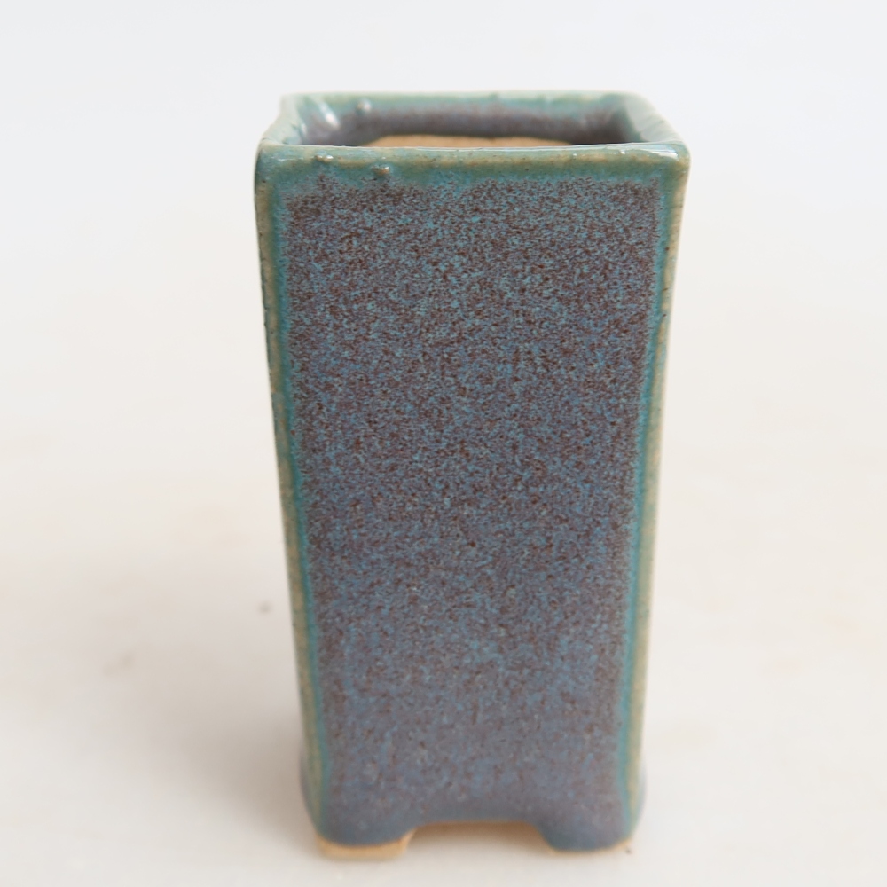 Ceramic bonsai pot, 3 x 3 x 5.5 cm, gray