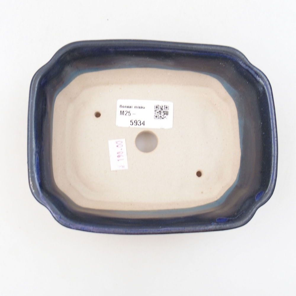 Ceramic bonsai bowl 16 x 12,5 x 4,5 cm, color blue