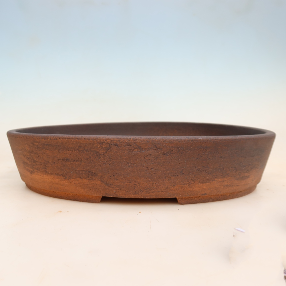 Ceramic bonsai pot, 38 x 30.5 x 8 cm, brown