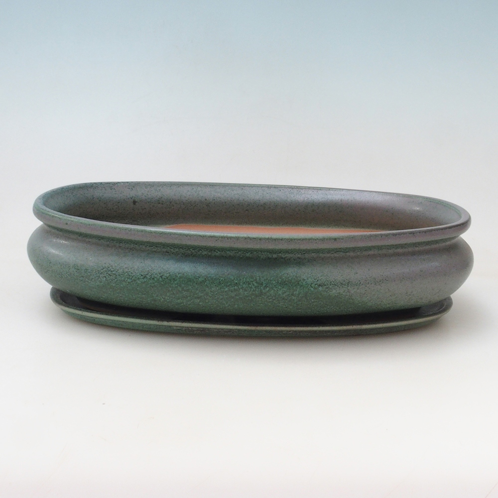 Bonsai bowl + saucer H01 - 12x9x5 cm