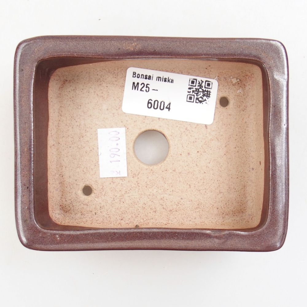 Ceramic bonsai bowl 10,5 x 8,5 x 3,5 cm, color brown