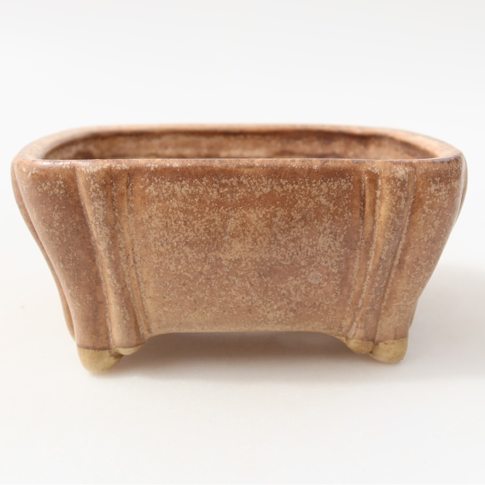 Ceramic bonsai pot, 10.5 x 10.5 x 4.5 cm, pink