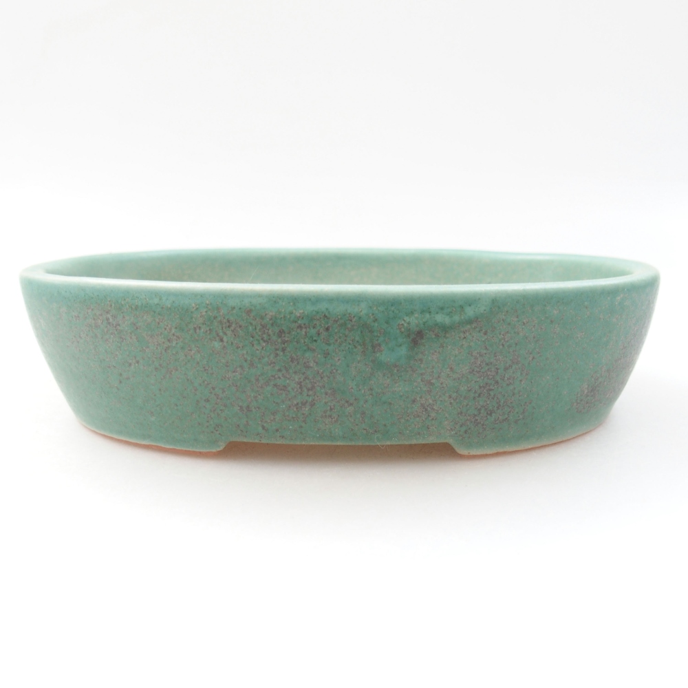 Ceramic bonsai bowl 17 x 14 x 4 cm, color green