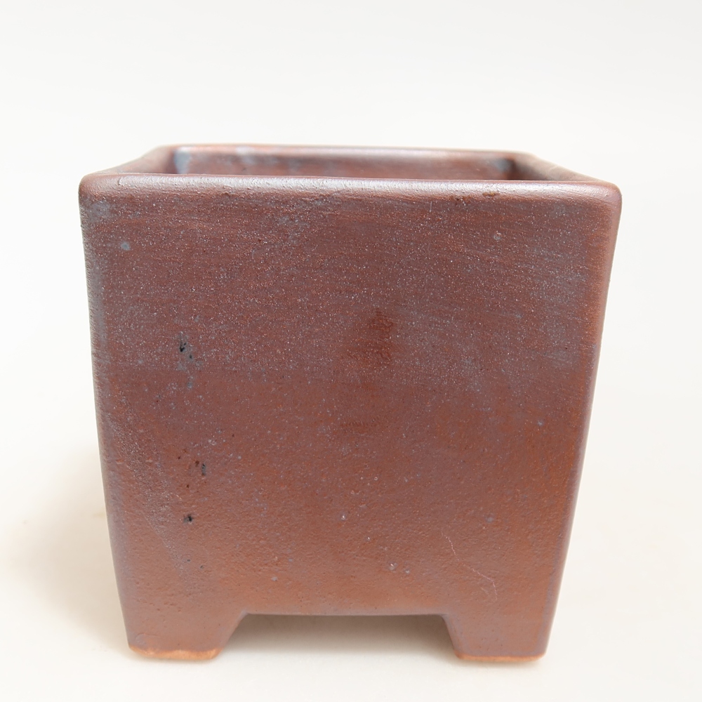 Ceramic bonsai pot, 9 x 9 x 8.5 cm, metallic color