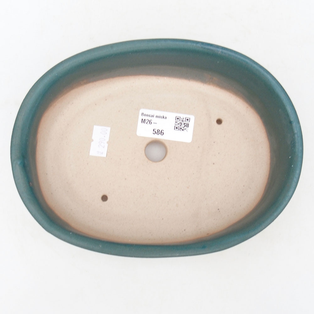 Ceramic bonsai bowl 19 x 14 x 5 cm, colour blue