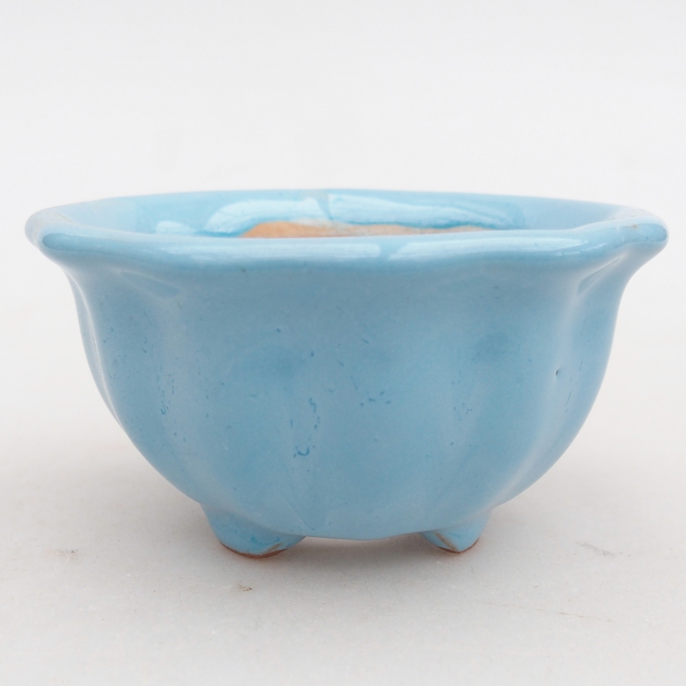 Ceramic bonsai bowl 8,5 x 8,5 x 4,5 cm, colour blue