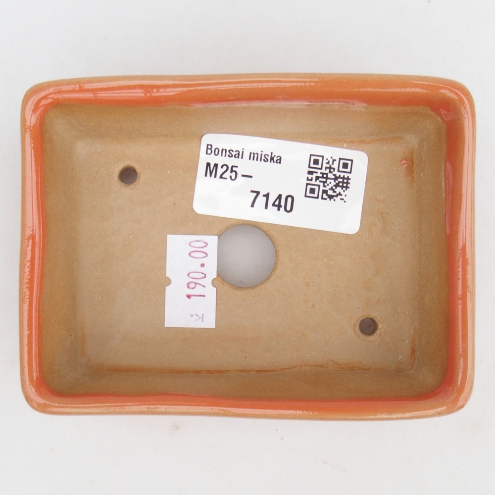 Ceramic bonsai bowl 9,5 x 7 x 3,5 cm, orange