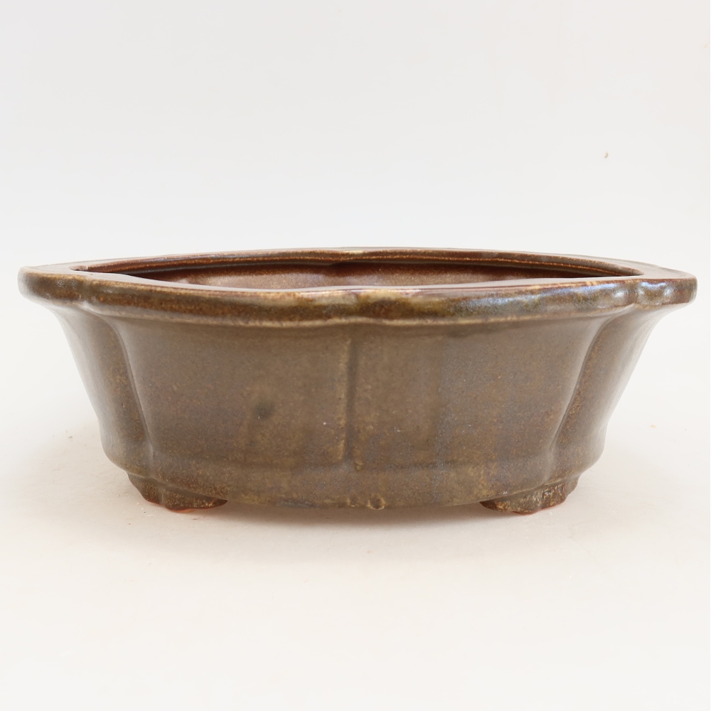 Ceramic bonsai bowl 26 x 26 x 8 cm, brown