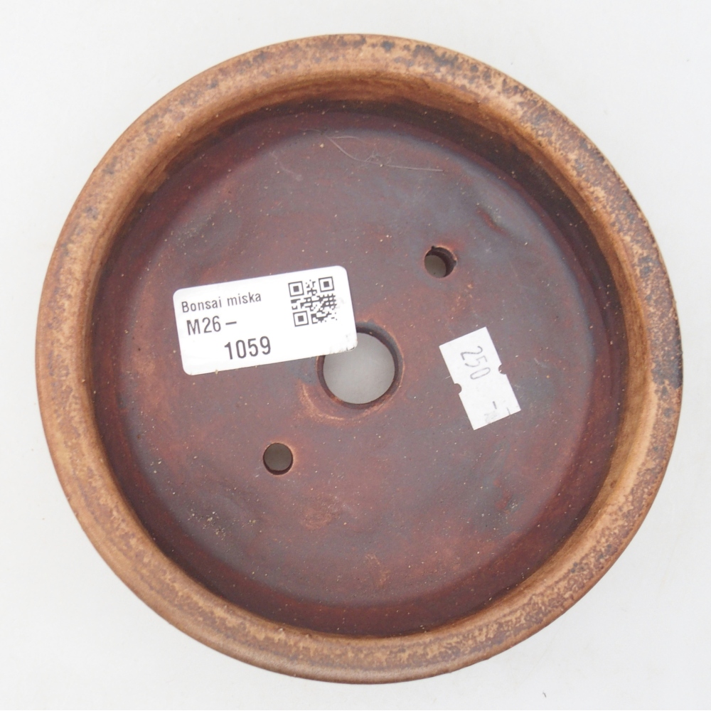 Ceramic bonsai bowl 13,5 x 13,5 x 4 cm, brown