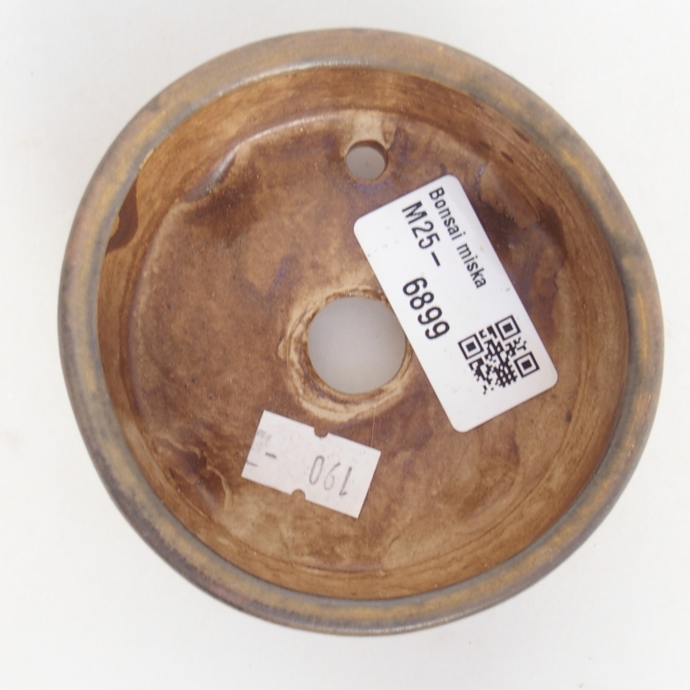 Ceramic bonsai bowl 9 x 9 x 3,5 cm, brown