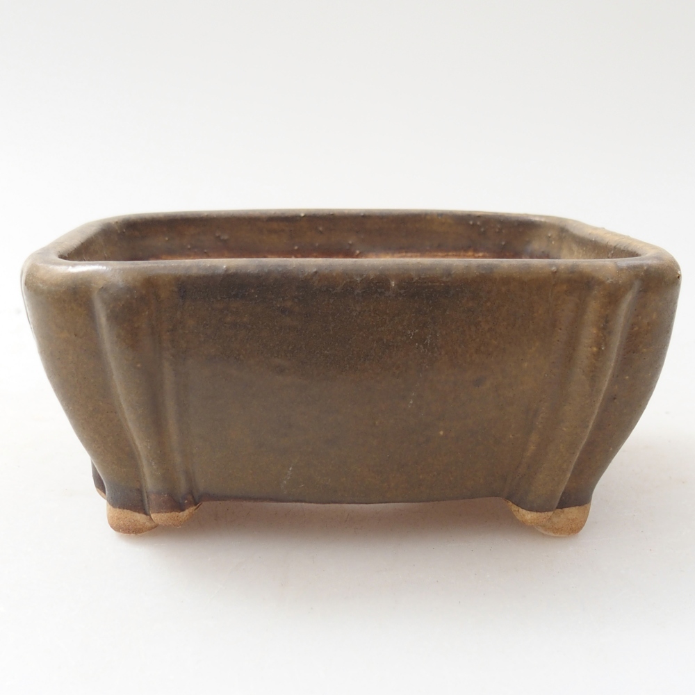 Ceramic bonsai bowl 10 x 9 x 5 cm, brown