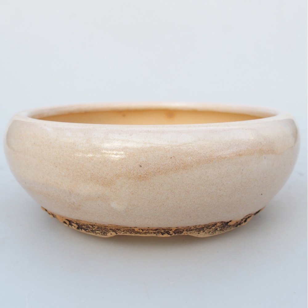 Ceramic bonsai bowl 14,5 x 14,5 x 5,5 cm, colour beige