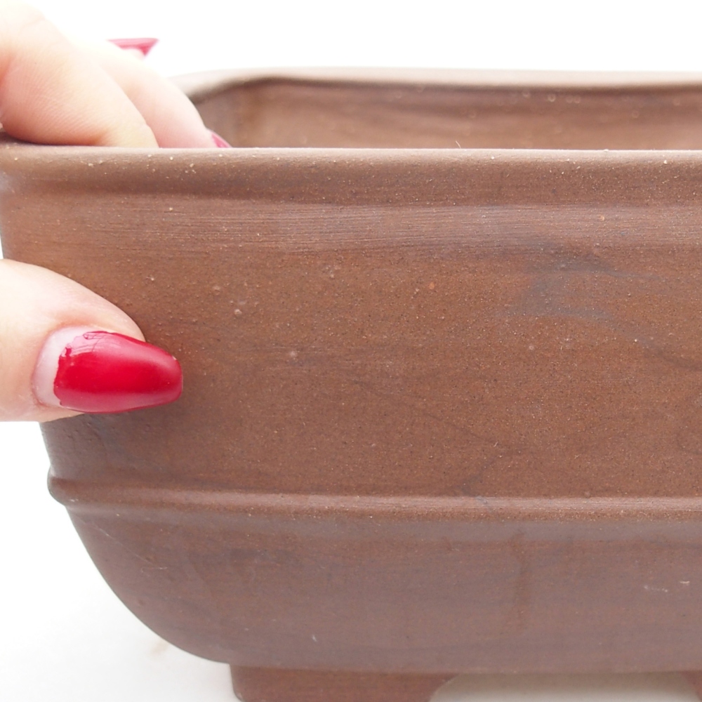Ceramic bonsai bowl 16 x 16 x 9,5 cm, brown