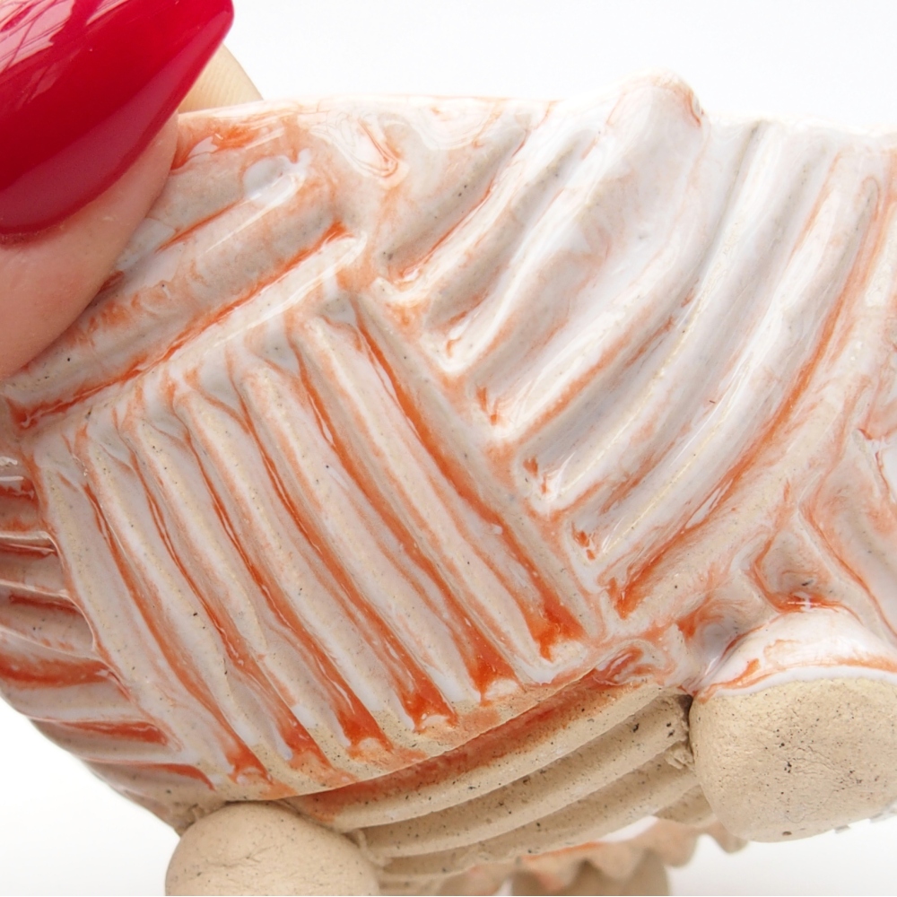 Ceramic Shell 8 x 8 x 4,5 cm , colour orange