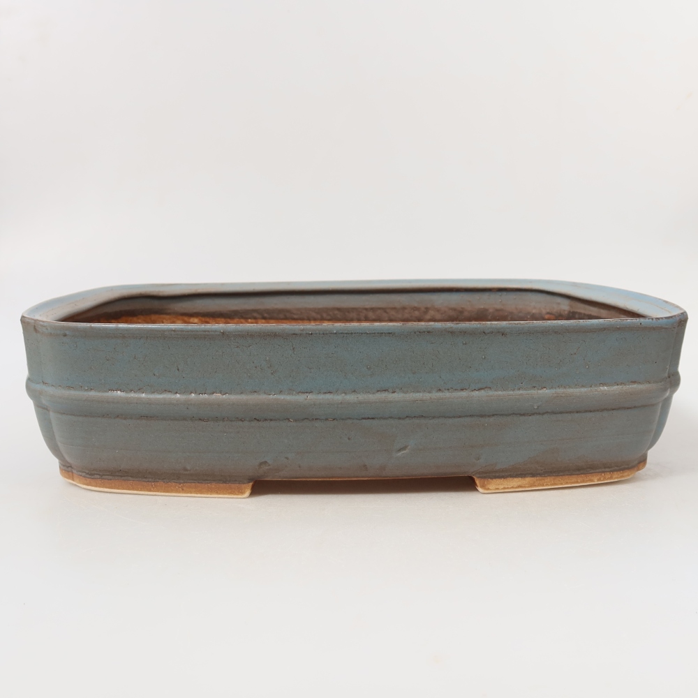Ceramic bonsai bowl 29,5 x 25 x 7 cm, colour blue