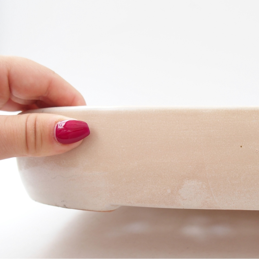 Ceramic bonsai bowl 25,5 x 22 x 8 cm, color beige