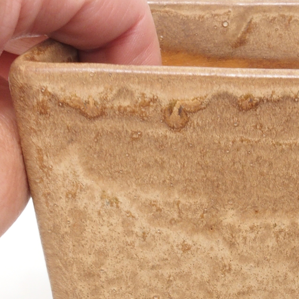 Ceramic bonsai bowl 9 x 9 x 12 cm, color brown