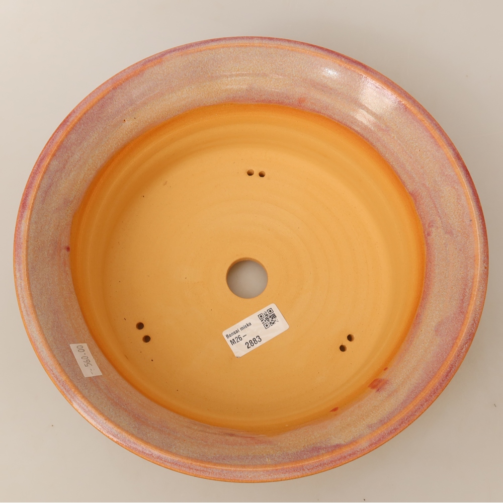 Ceramic bonsai pot, 27 x 27 x 9 cm, pink