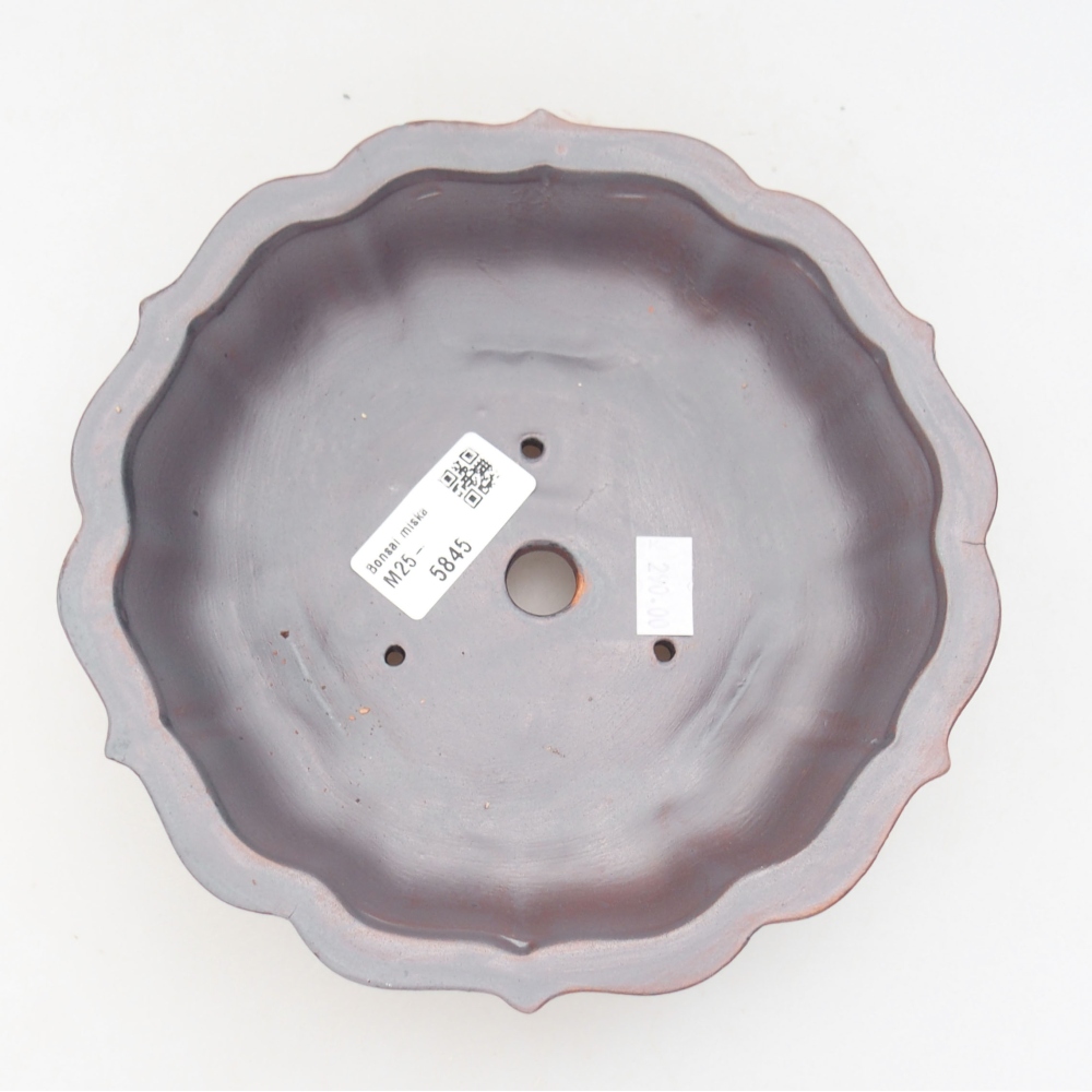 Ceramic bonsai bowl 18 x 18 x 5 cm, color metallic