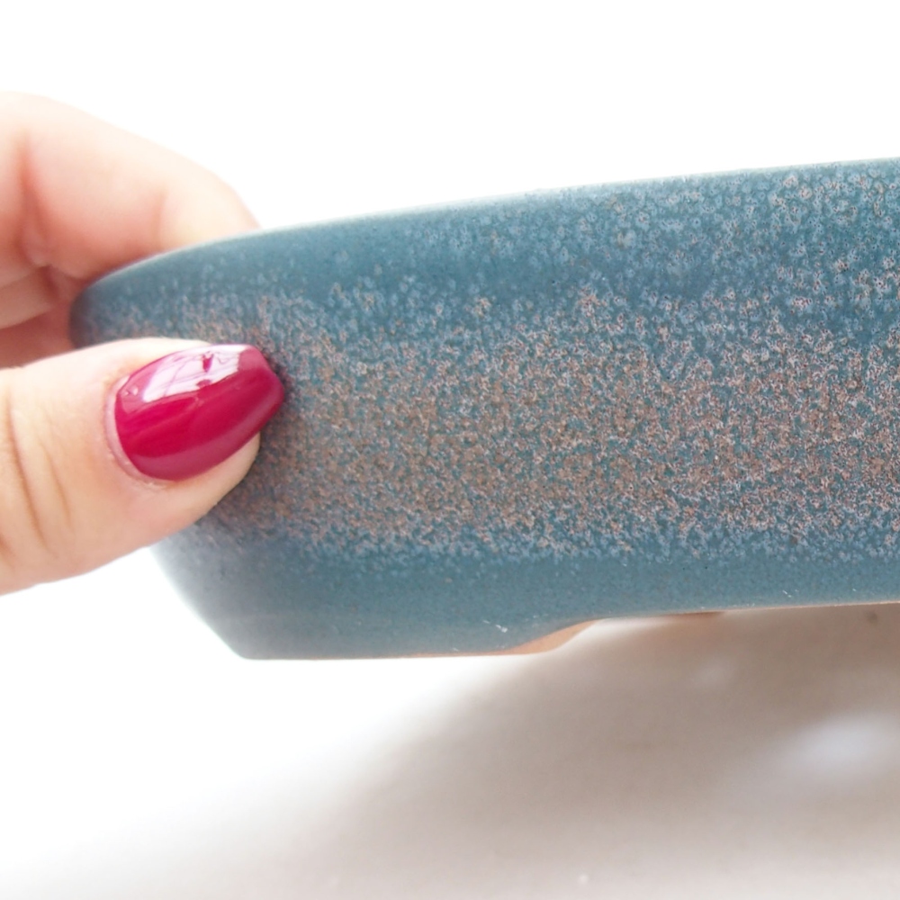 Ceramic bonsai bowl 22 x 17 x 4 cm, color blue