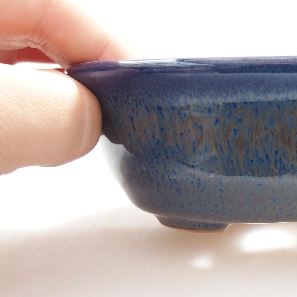 Ceramic bonsai bowl 11 x 9 x 4 cm, color blue