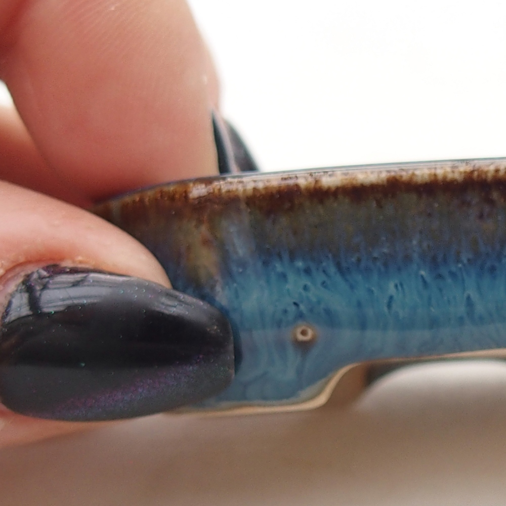 Mini bonsai bowl 5,5 x 4 x 1,5 cm, colour blue