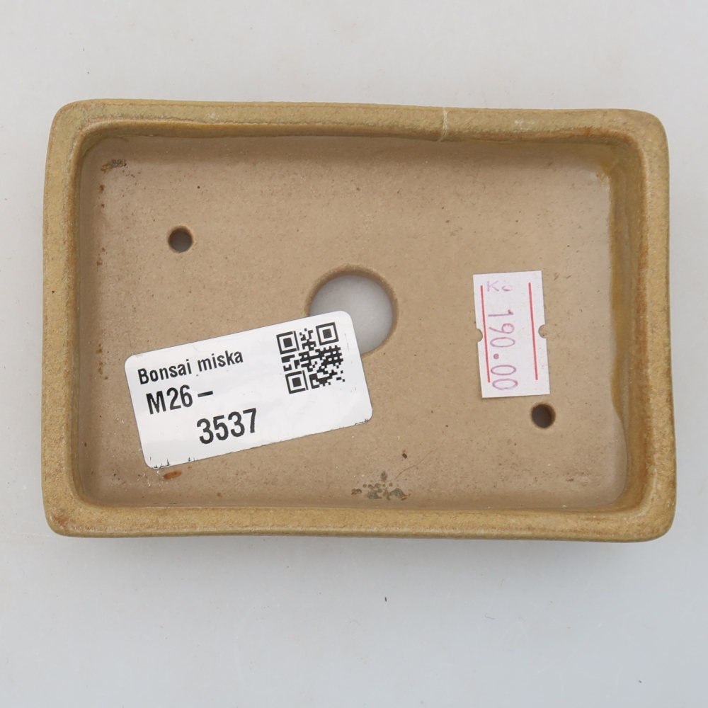 Ceramic bonsai pot, 10 x 7 x 2 cm, beige