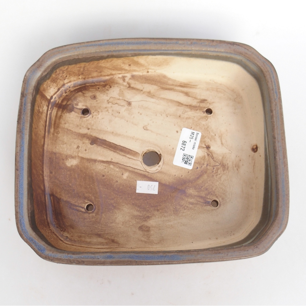 Ceramic bonsai bowl 25 x 21,5 x 6,5 cm, colour blue