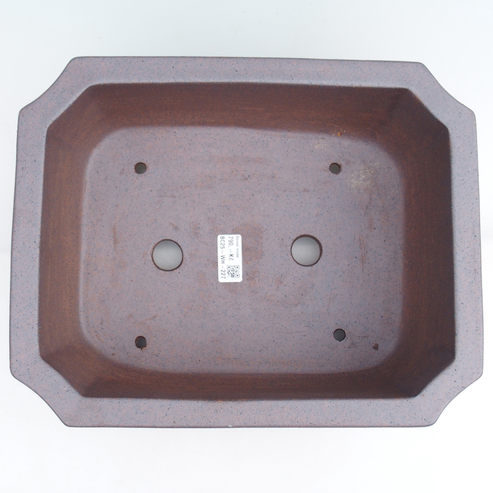 Ceramic bonsai bowl 33 x 26 x 12,5 cm, metal colour