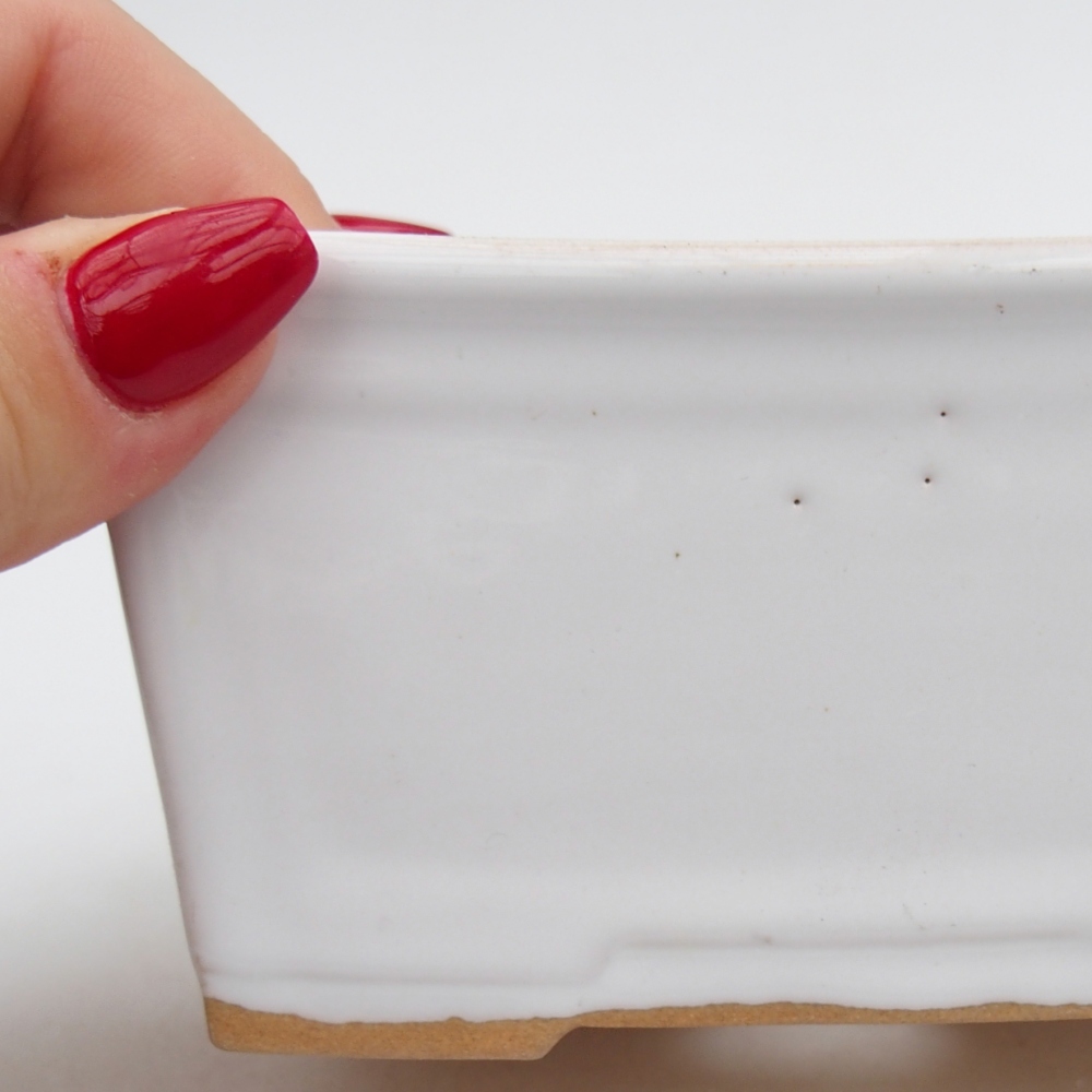 Ceramic bonsai bowl 11,5 x 9,5 x 6 cm, white
