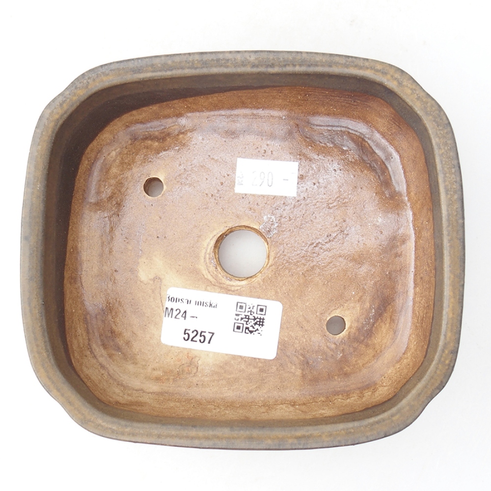 Ceramic bonsai bowl 13,5 x 12 x 4 cm, color brown