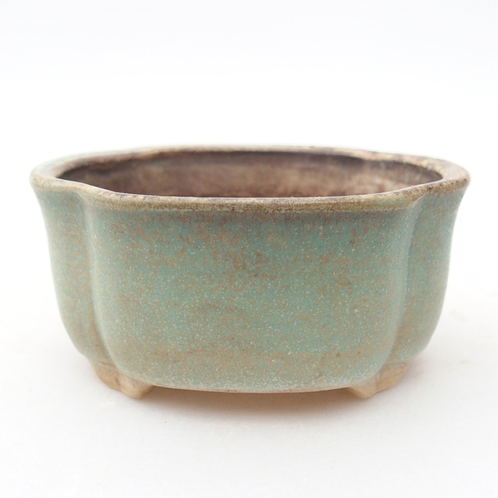 Ceramic bonsai bowl 8 x 7,5 x 3,5 cm, color green