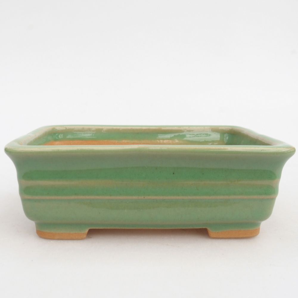 Ceramic bonsai bowl 13,5 x 10 x 4,5 cm, green